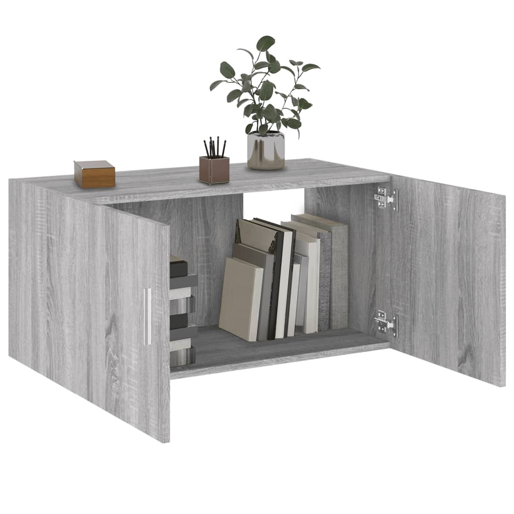 Hangkast 80x39x40 cm bewerkt hout grijs sonoma eikenkleurig Grijs sonoma