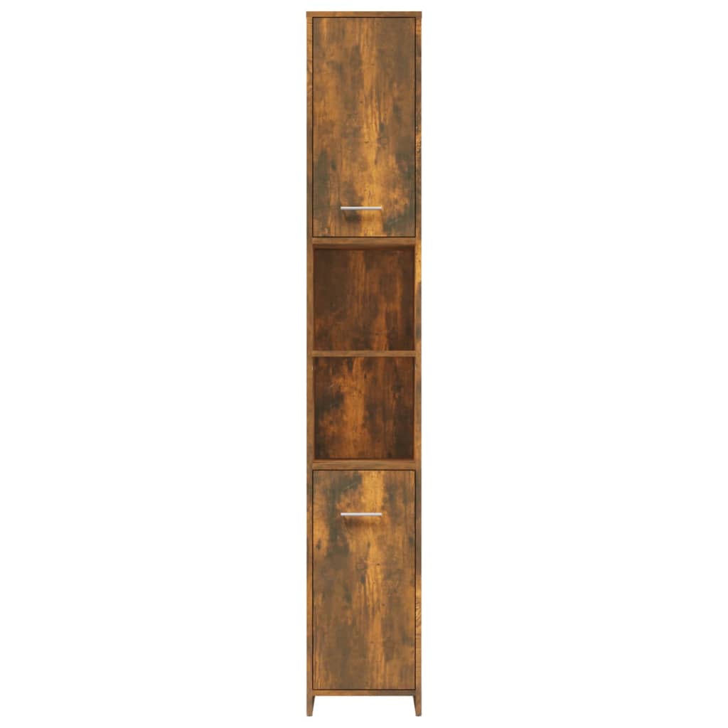 Badkamerkast 30X30X83,5 Cm Bewerkt Hout Kleurig Gerookt eiken Met handvat