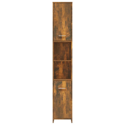 Badkamerkast 30X30X83,5 Cm Bewerkt Hout Kleurig Gerookt eiken Met handvat