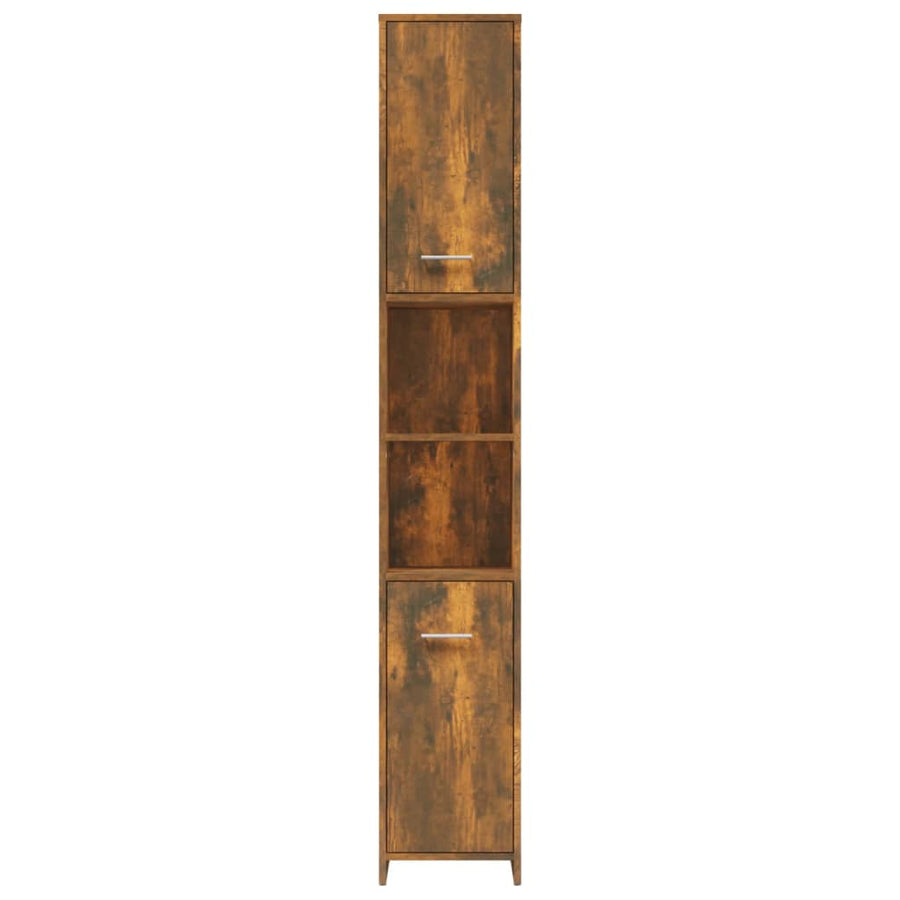 Badkamerkast 30X30X83,5 Cm Bewerkt Hout Kleurig Gerookt eiken Met handvat