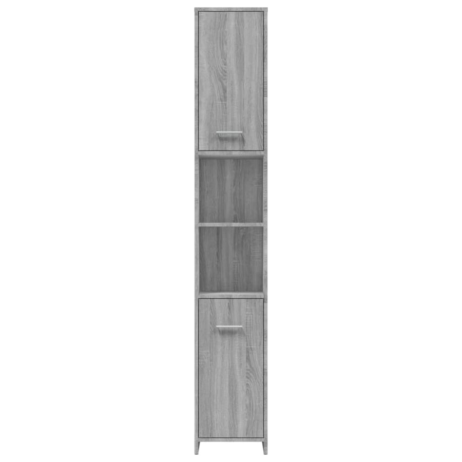 Badkamerkast 30X30X83,5 Cm Bewerkt Hout Eiken Grijs sonoma Met handvat