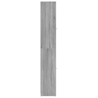 Badkamerkast 30X30X83,5 Cm Bewerkt Hout Eiken Grijs sonoma Met handvat