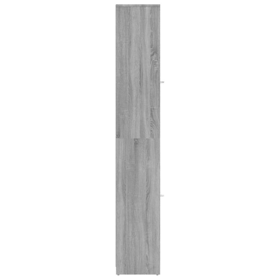 Badkamerkast 30X30X83,5 Cm Bewerkt Hout Eiken Grijs sonoma Met handvat