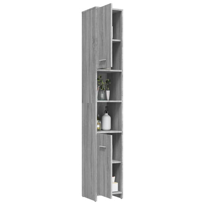 Badkamerkast 30X30X83,5 Cm Bewerkt Hout Eiken Grijs sonoma Met handvat