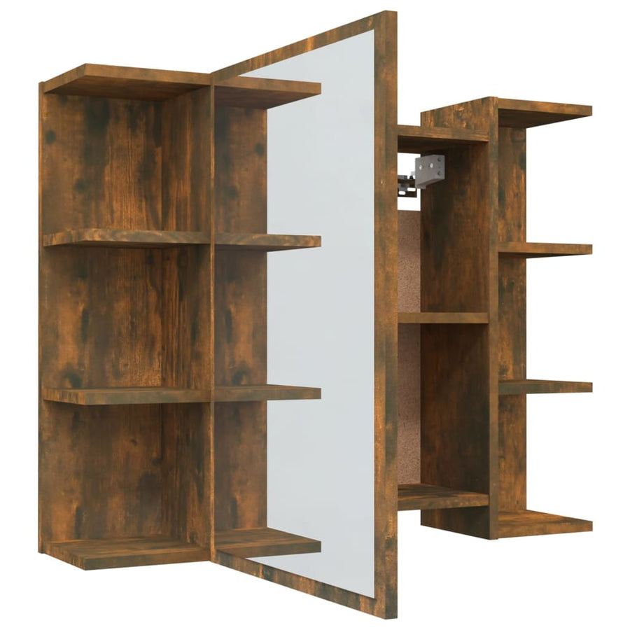 Badkamerspiegelkast 80X20,5X64 Cm Bewerkt Hout Gerookt eiken