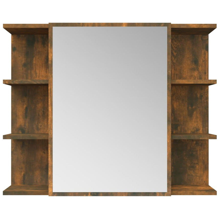 Badkamerspiegelkast 80X20,5X64 Cm Bewerkt Hout Gerookt eiken