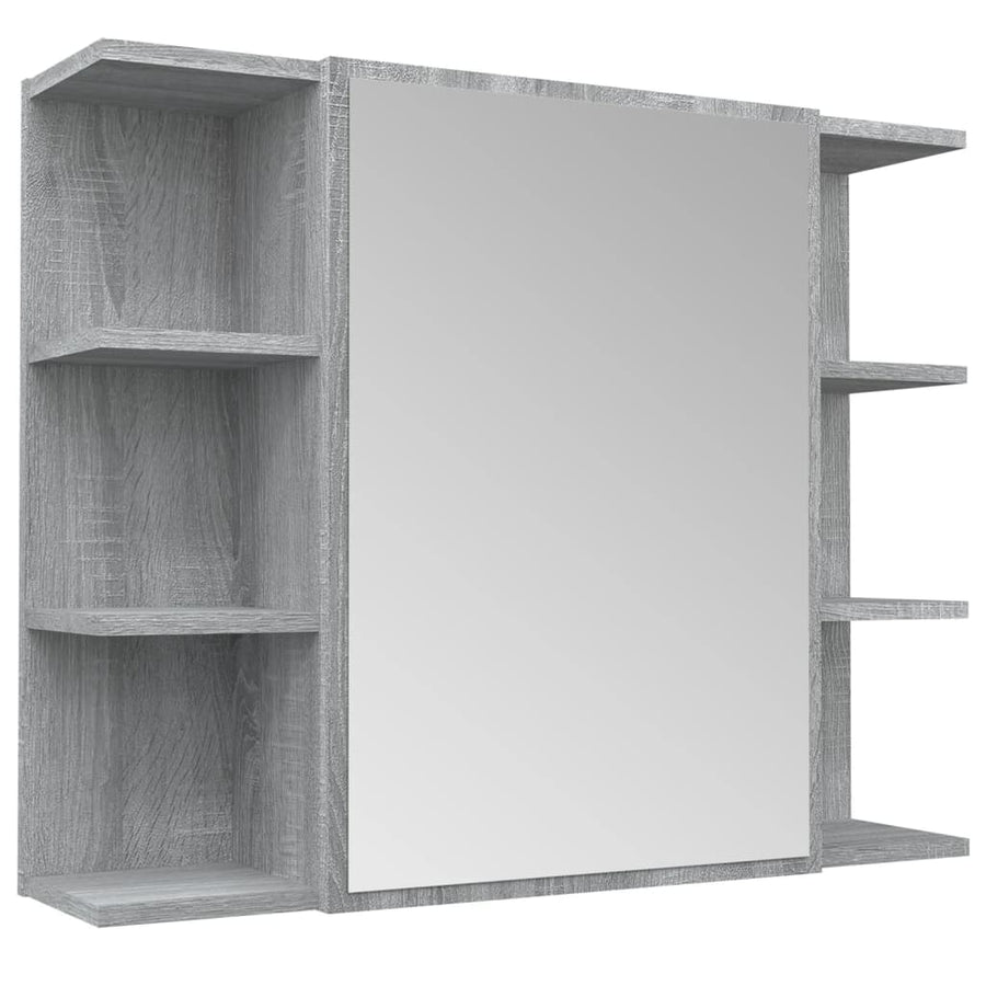 Badkamerspiegelkast 80X20,5X64 Cm Bewerkt Hout Grijs sonoma