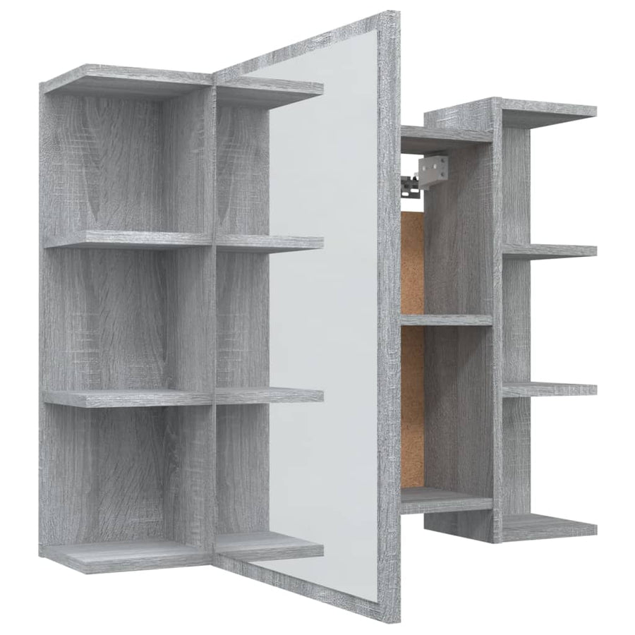 Badkamerspiegelkast 80X20,5X64 Cm Bewerkt Hout Grijs sonoma