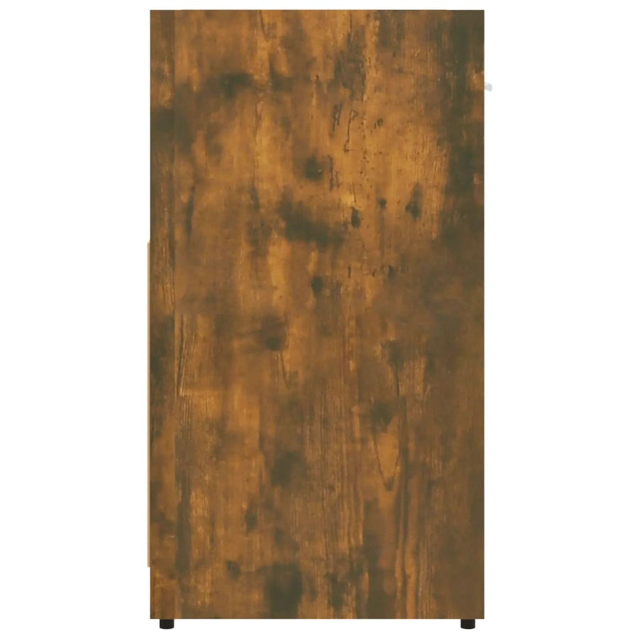 Badkamerkast 60X33X60 Cm Bewerkt Hout Kleurig Gerookt eiken
