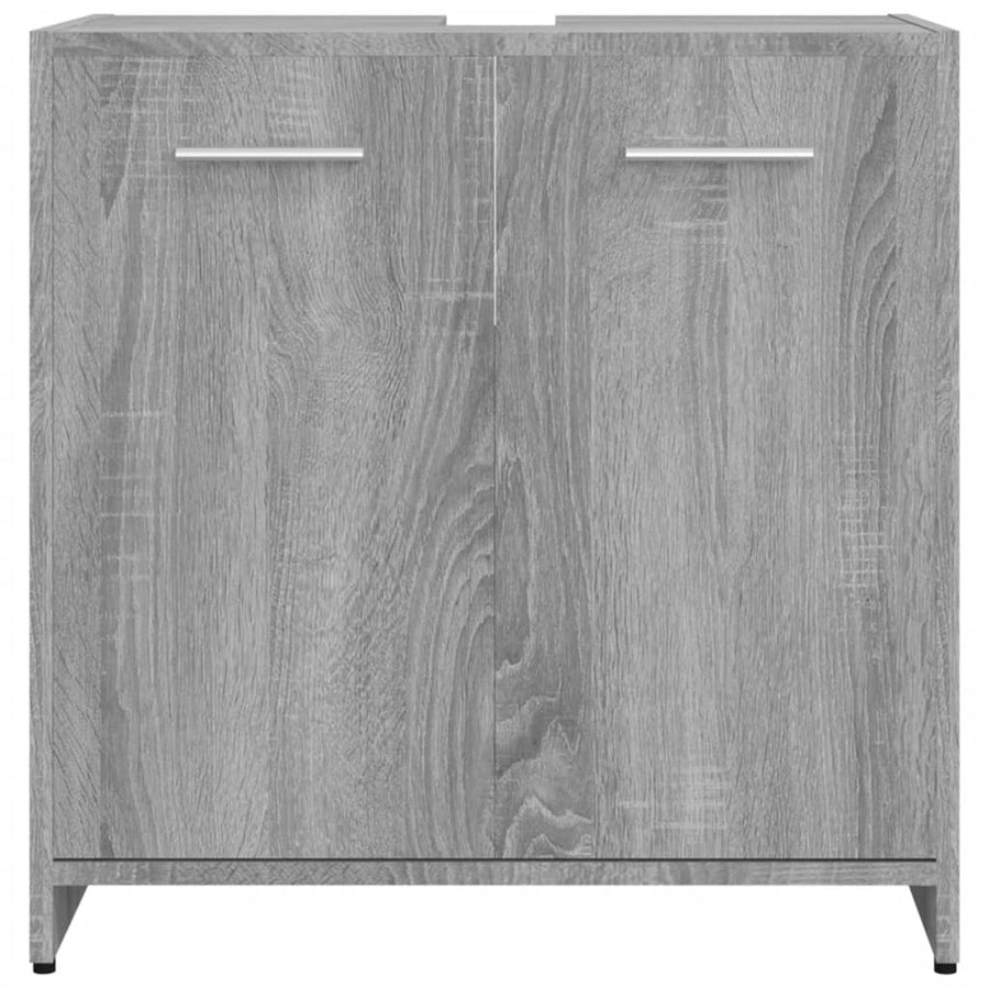 Badkamerkast 60X33X60 Cm Bewerkt Hout Eikenkleurig Grijs sonoma