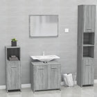 Bathroom furniture set processed wood grey Sonoma oak coloured