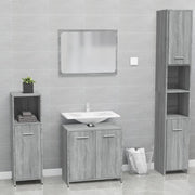 Badkamermeubelset bewerkt hout grijs 60x33x61 cm