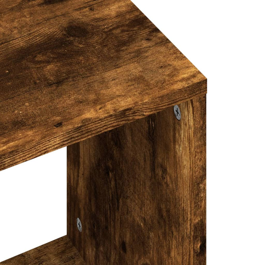 2-Delige Tafeltjesset Bewerkt Hout Kleurig Gerookt eiken