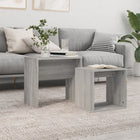 2-Piece Coffee Table Set processed wood grey Sonoma oak coloured