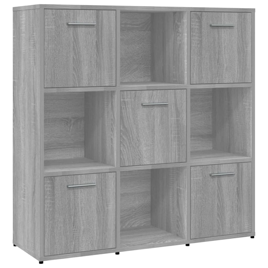 Boekenkast 90X30X90 Cm Bewerkt Hout Eikenkleurig Grijs sonoma