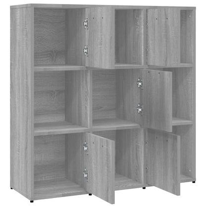 Boekenkast 90X30X90 Cm Bewerkt Hout Eikenkleurig Grijs sonoma