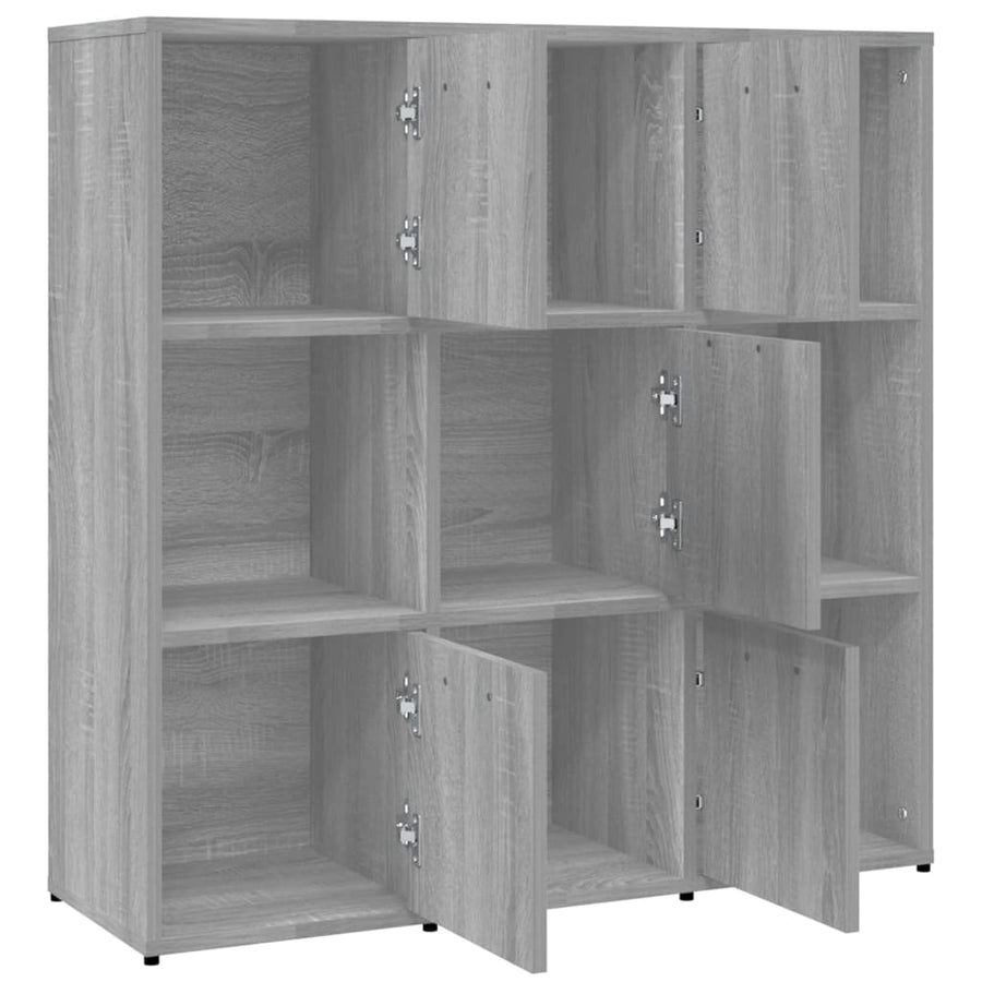 Boekenkast 90X30X90 Cm Bewerkt Hout Eikenkleurig Grijs sonoma