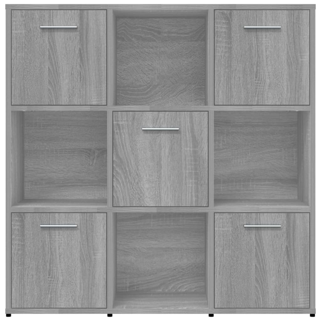 Boekenkast 90X30X90 Cm Bewerkt Hout Eikenkleurig Grijs sonoma