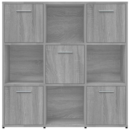 Boekenkast 90X30X90 Cm Bewerkt Hout Eikenkleurig Grijs sonoma