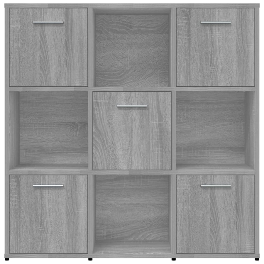 Boekenkast 90X30X90 Cm Bewerkt Hout Eikenkleurig Grijs sonoma