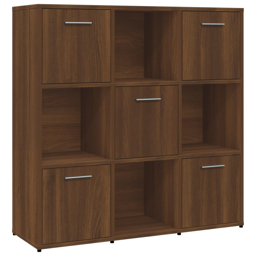 Boekenkast 90x30x90 cm bewerkt hout bruineikenkleurig bruin eikenkleur