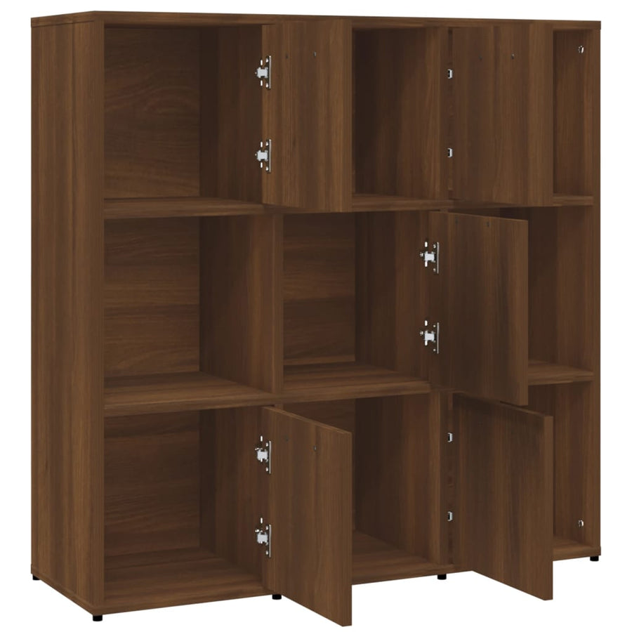 Boekenkast 90x30x90 cm bewerkt hout bruineikenkleurig bruin eikenkleur