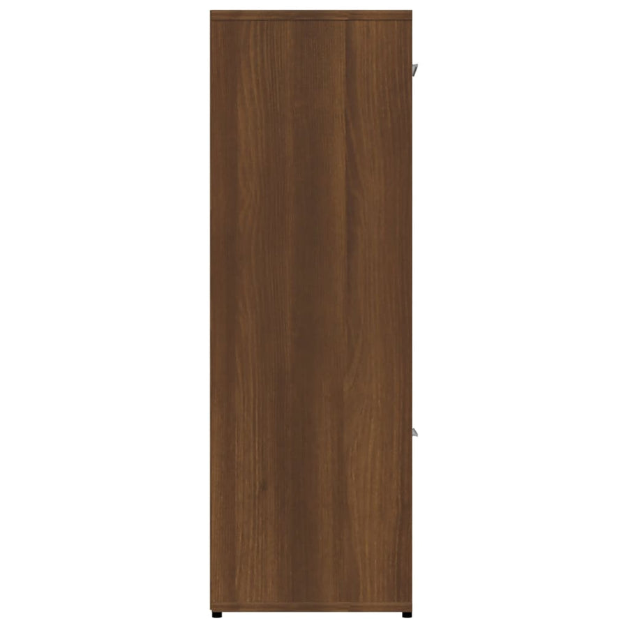Boekenkast 90x30x90 cm bewerkt hout bruineikenkleurig bruin eikenkleur