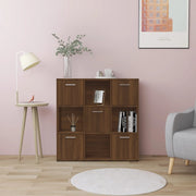 Boekenkast 90x30x90 cm bewerkt hout bruineiken