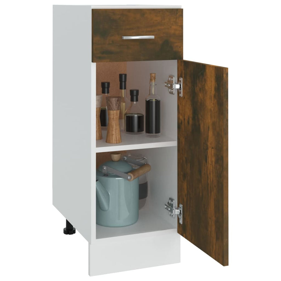 Onderkast Met Lade 30X46X8,5 Cm Bewerkt Hout Gerookt Eiken Onderkast met lade 30 cm