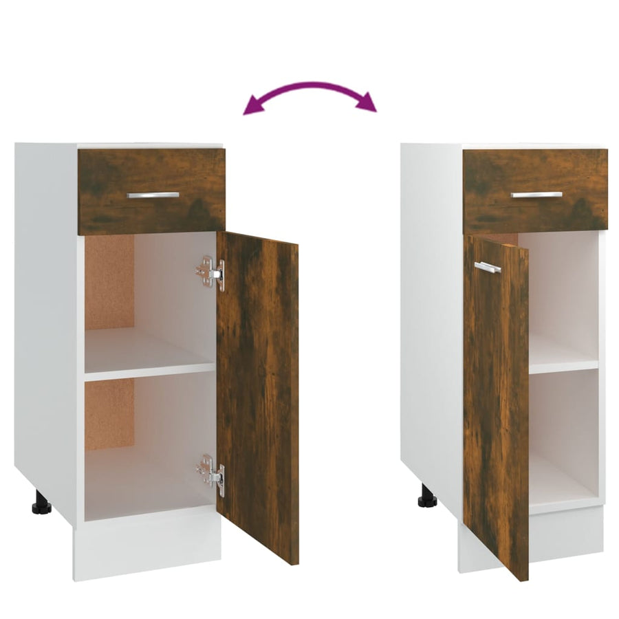 Onderkast Met Lade 30X46X8,5 Cm Bewerkt Hout Gerookt Eiken Onderkast met lade 30 cm