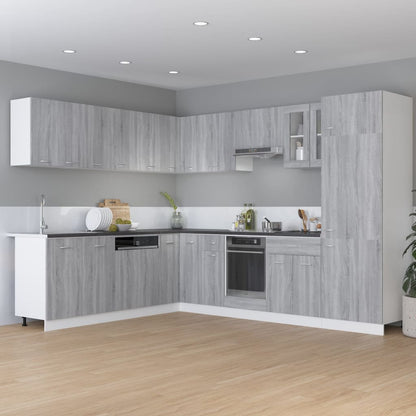 Onderkast Met Lade 30X46X81,5 Cm Bewerkt Hout Grijs Sonoma Grijs Sonoma Onderkast met lade 30 cm