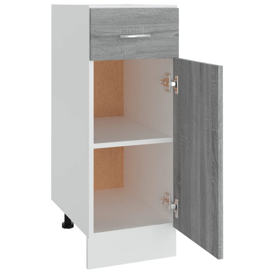 Onderkast Met Lade 30X46X81,5 Cm Bewerkt Hout Grijs Sonoma Grijs Sonoma Onderkast met lade 30 cm