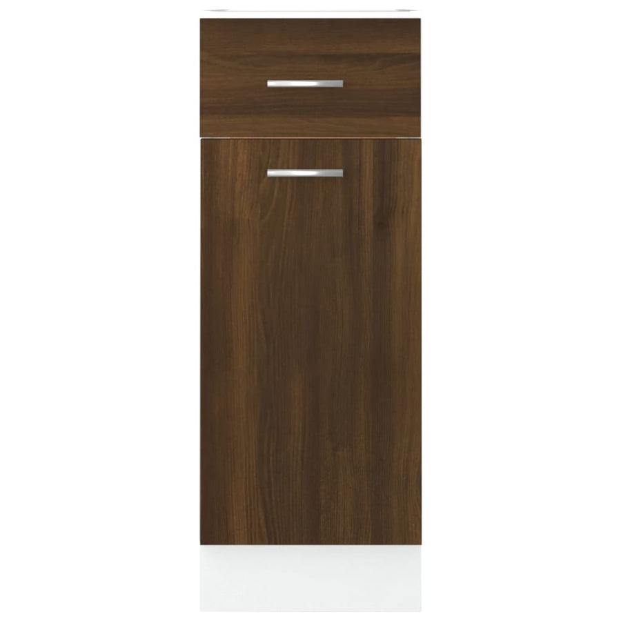 Onderkast Met Lade 30X46X81,5 Cm Bewerkt Hout Bruin Eikenkleur Bruineiken Onderkast met lade 30 cm