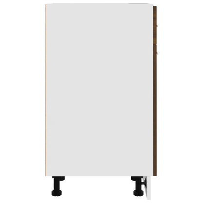 Onderkast Met Lade 30X46X81,5 Cm Bewerkt Hout Bruin Eikenkleur Bruineiken Onderkast met lade 30 cm