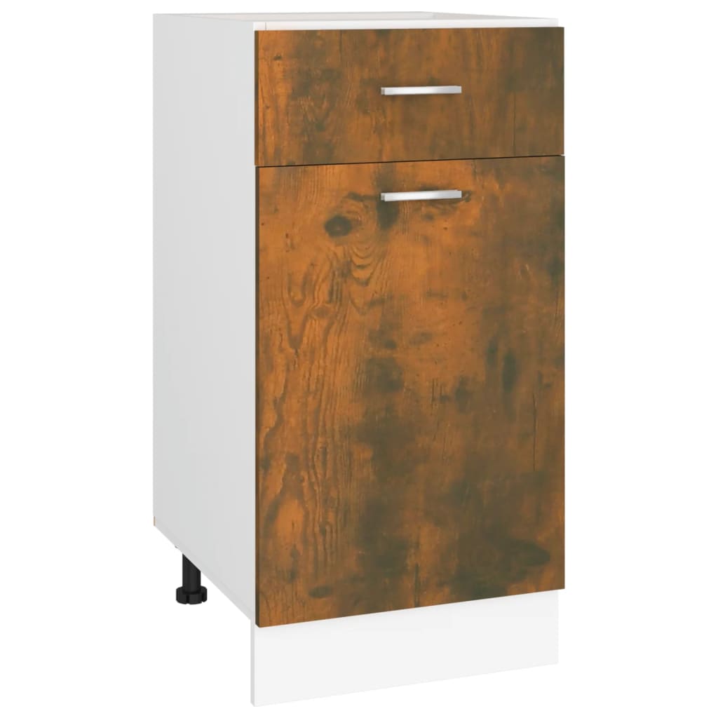Onderkast met lade 40x46x81,5 cm bewerkt hout gerookt eiken Gerookt eiken