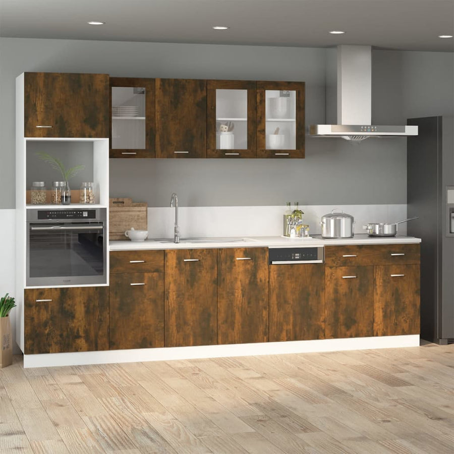 Onderkast met lade 40x46x81,5 cm bewerkt hout gerookt eiken Gerookt eiken