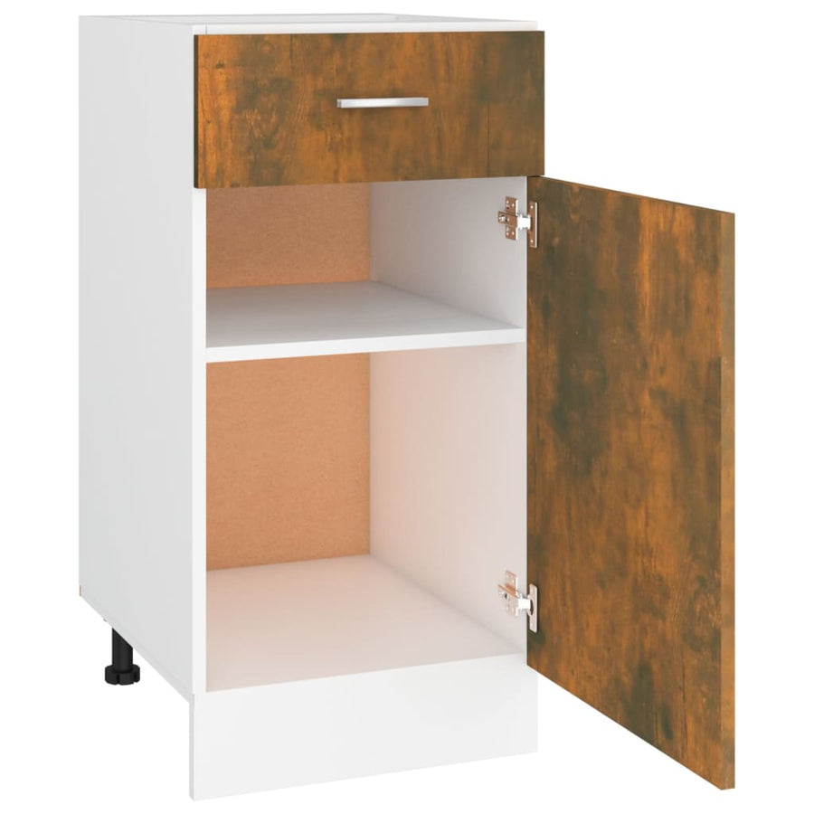 Onderkast met lade 40x46x81,5 cm bewerkt hout gerookt eiken Gerookt eiken