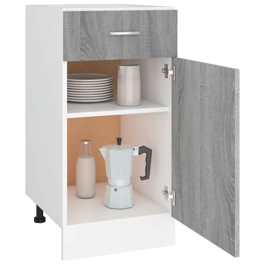 Onderkast Met Lade 40X46X8,5 Cm Bewerkt Hout Grijs Sonoma Onderkast met lade 40 cm