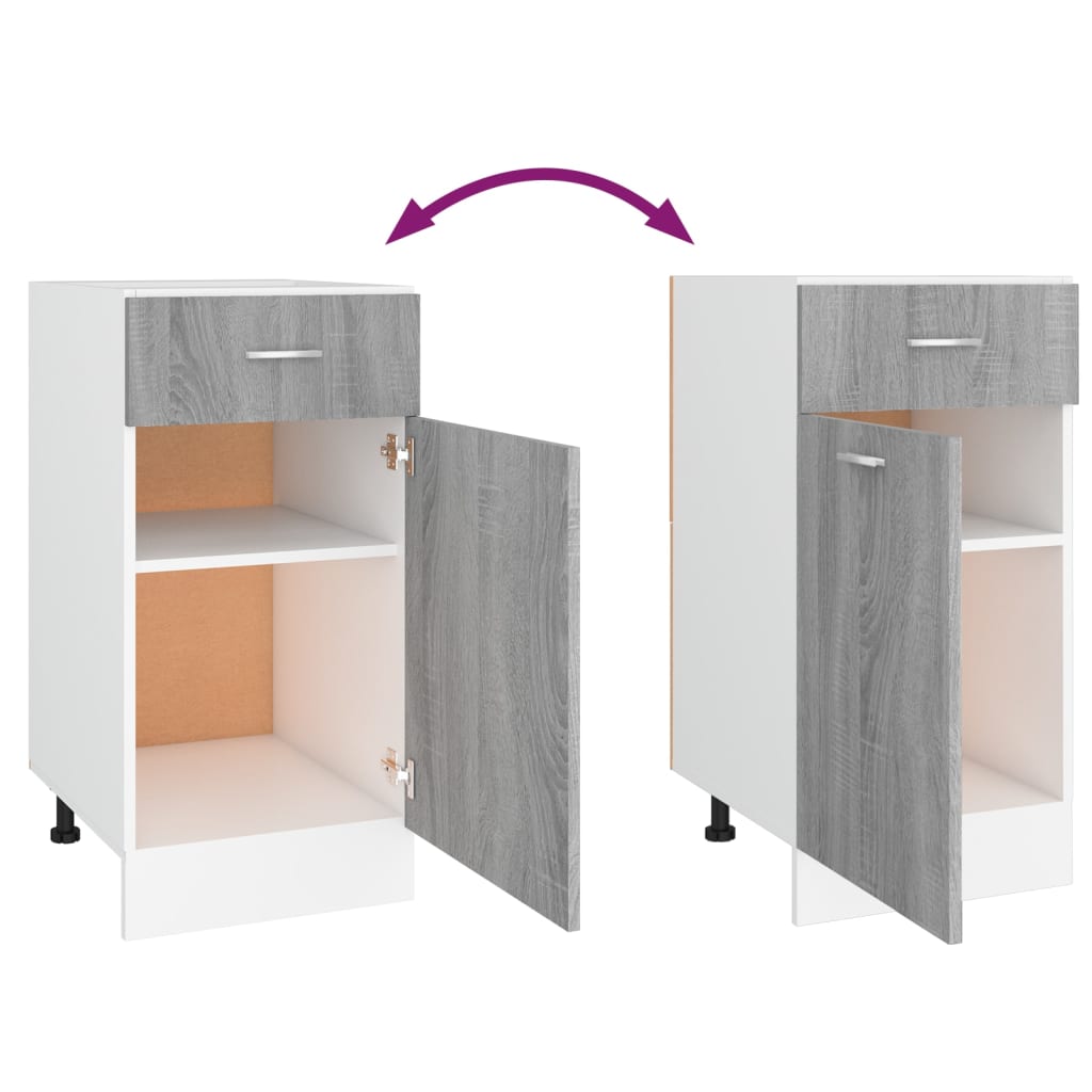 Onderkast Met Lade 40X46X8,5 Cm Bewerkt Hout Grijs Sonoma Onderkast met lade 40 cm