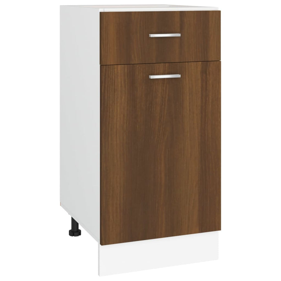 Onderkast Met Lade 40X46X8,5 Cm Bewerkt Hout Bruin Eikenkleur Bruineiken Onderkast met lade 40 cm