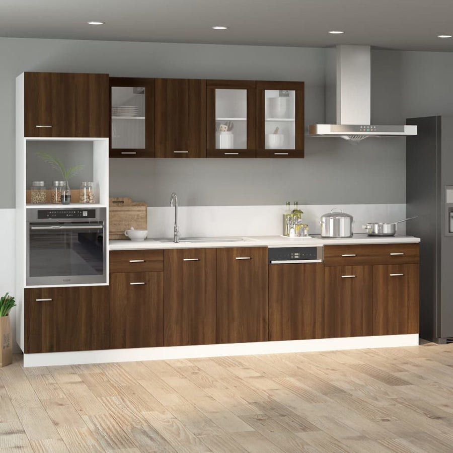 Onderkast Met Lade 40X46X8,5 Cm Bewerkt Hout Bruin Eikenkleur Bruineiken Onderkast met lade 40 cm