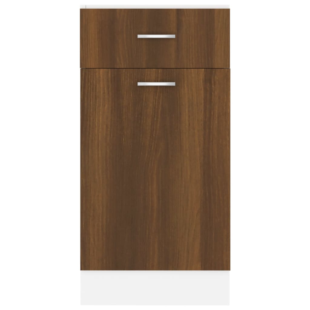 Onderkast Met Lade 40X46X8,5 Cm Bewerkt Hout Bruin Eikenkleur Bruineiken Onderkast met lade 40 cm
