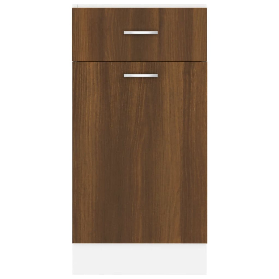 Onderkast Met Lade 40X46X8,5 Cm Bewerkt Hout Bruin Eikenkleur Bruineiken Onderkast met lade 40 cm