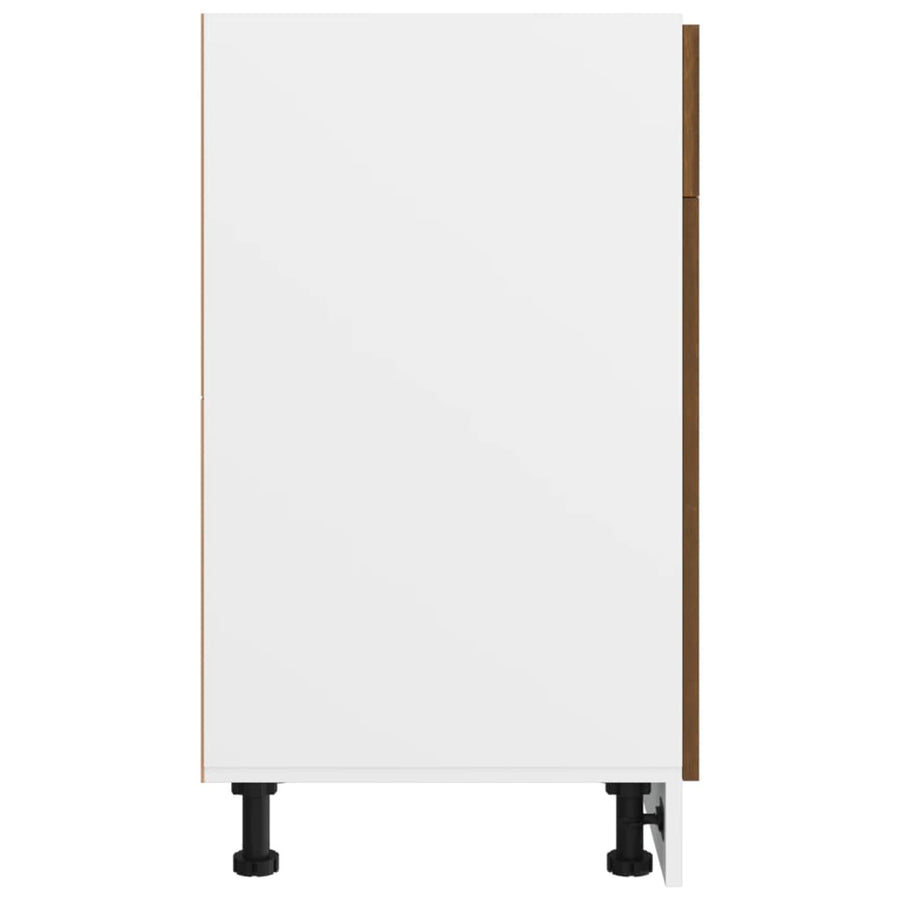 Onderkast Met Lade 40X46X8,5 Cm Bewerkt Hout Bruin Eikenkleur Bruineiken Onderkast met lade 40 cm