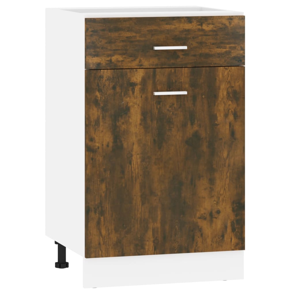 Onderkast met lade 50x46x81,5 cm bewerkt hout gerookt eiken Gerookt eiken