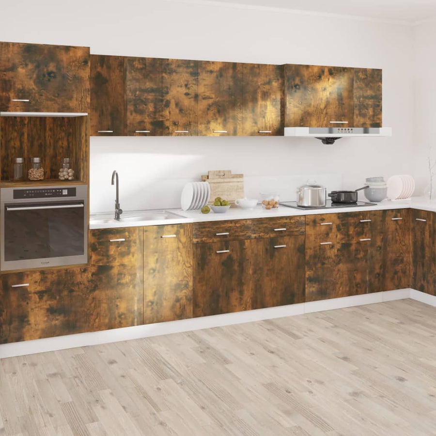 Onderkast met lade 50x46x81,5 cm bewerkt hout gerookt eiken Gerookt eiken