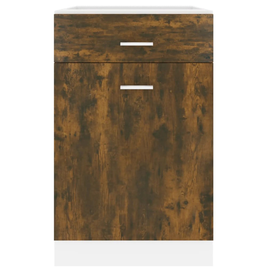 Onderkast met lade 50x46x81,5 cm bewerkt hout gerookt eiken Gerookt eiken