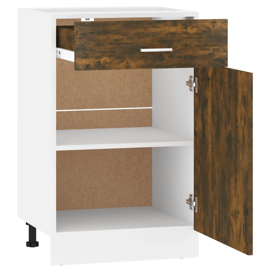 Onderkast met lade 50x46x81,5 cm bewerkt hout gerookt eiken Gerookt eiken