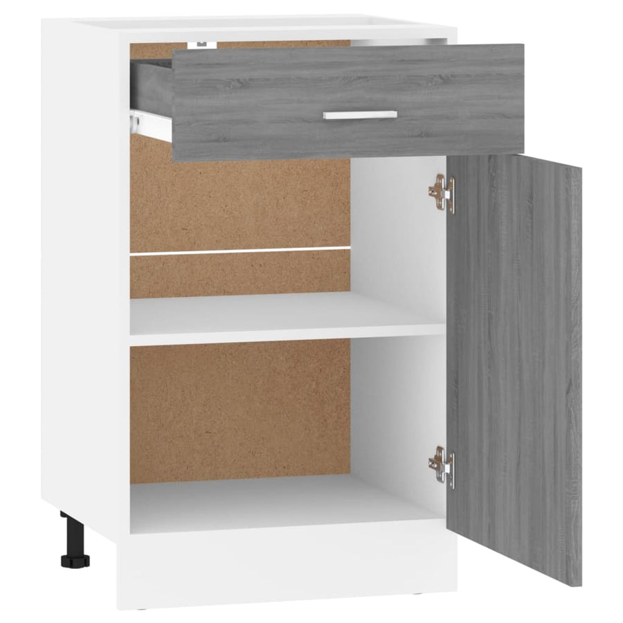 Onderkast met lade 50x46x81,5 cm bewerkt hout grijs sonoma Onderkast met lade 50 cm