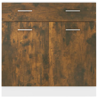Onderkast met lade 80x46x81,5 cm bewerkt hout gerookt eiken Gerookt eiken